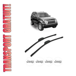Set stergatoare JEEP CHEROKEE (KJ) din 2001-2008, pentru parbriz auto, 2 bucati, Bosch Aerotwin Retrofit, din cauciuc siliconat rezistent, 4 Stickere Auto JEEP