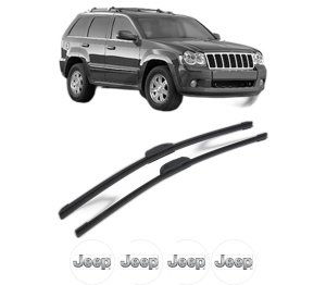 Set stergatoare JEEP GRAND CHEROKEE III (WH, WK) din 2004-2011, pentru parbriz auto, 2 bucati, Bosch Aerotwin Retrofit, din cauciuc siliconat rezistent, 4 Stickere Auto JEEP v46235