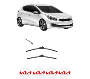 Set stergatoare KIA CEED Hatchback Van (CD) din 2018-2020, pentru parbriz auto, 2 bucati, Valeo Silencio, din cauciuc siliconat rezistent, 4 Stickere Auto KIA v34440