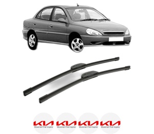 Set stergatoare KIA RIO I Saloon (DC_) din 2000-2002, pentru parbriz auto, 2 bucati, Bosch Aerotwin Retrofit, din cauciuc siliconat rezistent, 4 Stickere Auto KIA v48455