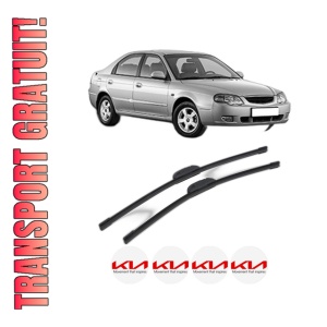 Set stergatoare KIA SHUMA II Saloon (FB) din 2001, pentru parbriz auto, 2 bucati, Bosch Aerotwin Retrofit, din cauciuc siliconat rezistent, 4 Stickere Auto KIA