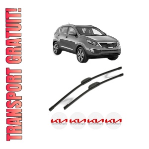 Set stergatoare KIA SPORTAGE III (SL) din 2010-2015, pentru parbriz auto, 2 bucati, Bosch Aerotwin Retrofit, din cauciuc siliconat rezistent, 4 Stickere Auto KIA