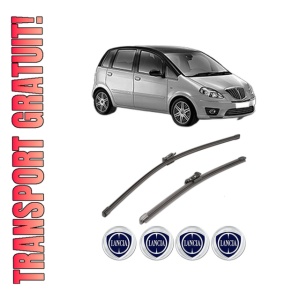 Set stergatoare LANCIA MUSA (350_) din 2004-2012, pentru parbriz auto, 2 bucati, Valeo Silencio Xtrm, din cauciuc siliconat rezistent, 4 Stickere Auto LANCIA