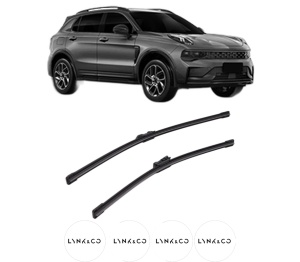Set stergatoare LYNK & CO 01 din 2024, pentru parbriz auto, 2 bucati, Bosch Aerotwin, din cauciuc siliconat rezistent, 4 Stickere Auto LYNK & CO v42965