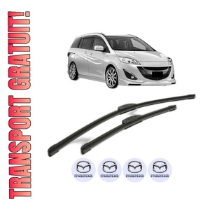 Set stergatoare MAZDA 5 (CW) din 2010, pentru parbriz auto, 2 bucati, Bosch Aerotwin Retrofit, din cauciuc siliconat rezistent, 4 Stickere Auto MAZDA