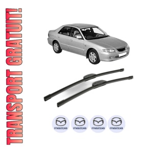 Set stergatoare MAZDA 626 V (GF) din 1997-2000, pentru parbriz auto, 2 bucati, Bosch Aerotwin Retrofit, din cauciuc siliconat rezistent, 4 Stickere Auto MAZDA