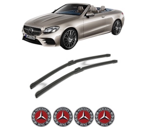 Set stergatoare MERCEDES-BENZ E-CLASS Convertible (A238) din 2017-2021, pentru parbriz auto, 2 bucati, Bosch Aerotwin, din cauciuc siliconat rezistent, 4 Stickere Auto MERCEDES-BENZ v49850
