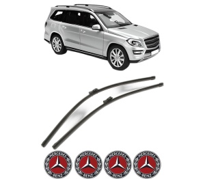 Set stergatoare MERCEDES-BENZ GL-CLASS (X166) din 2012-2015, pentru parbriz auto, 2 bucati, Bosch Aerotwin, din cauciuc siliconat rezistent, 4 Stickere Auto MERCEDES-BENZ v52375