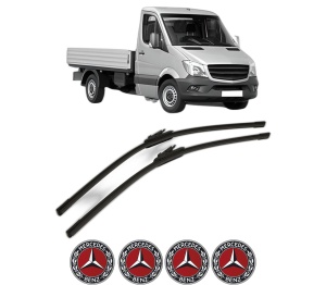 Set stergatoare MERCEDES-BENZ SPRINTER 3-t Platform/Chassis (B906) din 2006-2018, pentru parbriz auto, 2 bucati, Bosch Aerotwin, din cauciuc siliconat rezistent, 4 Stickere Auto MERCEDES-BENZ v55755