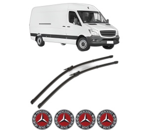 Set stergatoare MERCEDES-BENZ SPRINTER 3-t Van (B906) din 2006-2018, pentru parbriz auto, 2 bucati, Valeo Silencio Xtrm, din cauciuc siliconat rezistent, 4 Stickere Auto MERCEDES-BENZ v39900