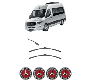Set stergatoare MERCEDES-BENZ SPRINTER 4-t Tourer Bus (B907) din 2018-2022, pentru parbriz auto, 2 bucati, Valeo Silencio, din cauciuc siliconat rezistent, 4 Stickere Auto MERCEDES-BENZ v34740