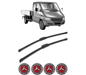 Set stergatoare MERCEDES-BENZ SPRINTER 5-t Platform/Chassis (B905) din 2001, pentru parbriz auto, 2 bucati, Bosch Aerotwin Retrofit, din cauciuc siliconat rezistent, 4 Stickere Auto MERCEDES-BENZ v40985