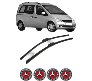 Set stergatoare MERCEDES-BENZ VANEO (414) din 2002-2005, pentru parbriz auto, 2 bucati, Bosch Aerotwin Retrofit, din cauciuc siliconat rezistent, 4 Stickere Auto MERCEDES-BENZ v42245