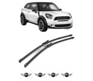 Set stergatoare MINI MINI PACEMAN (R61) din 2012-2016, pentru parbriz auto, 2 bucati, Valeo Silencio Xtrm, din cauciuc siliconat rezistent, 4 Stickere Auto MINI v38580