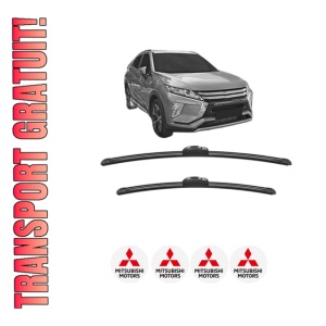 Set stergatoare MITSUBISHI ECLIPSE CROSS (GK_, GL_) din 2017-2021, pentru parbriz auto, 2 bucati, Bosch Aerotwin, din cauciuc siliconat rezistent, 4 Stickere Auto MITSUBISHI