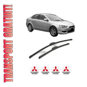 Set stergatoare MITSUBISHI LANCER VIII (CY_A, CZ_A) din 2007-2015, pentru parbriz auto, 2 bucati, Bosch Aerotwin Retrofit, din cauciuc siliconat rezistent, 4 Stickere Auto MITSUBISHI