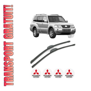 Set stergatoare MITSUBISHI PAJERO III (V7_W, V6_W) din 2000-2007, pentru parbriz auto, 2 bucati, Bosch Aerotwin Retrofit, din cauciuc siliconat rezistent, 4 Stickere Auto MITSUBISHI