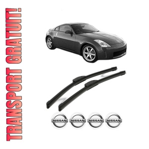 Set stergatoare NISSAN 350Z Coupe (Z33) din 2002-2005, pentru parbriz auto, 2 bucati, Bosch Aerotwin Retrofit, din cauciuc siliconat rezistent, 4 Stickere Auto NISSAN