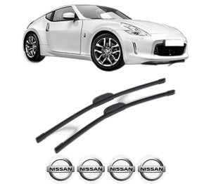 Set stergatoare NISSAN 370Z Coupe (Z34) din 2009-2013, pentru parbriz auto, 2 bucati, Bosch Aerotwin Retrofit, din cauciuc siliconat rezistent, 4 Stickere Auto NISSAN v47835