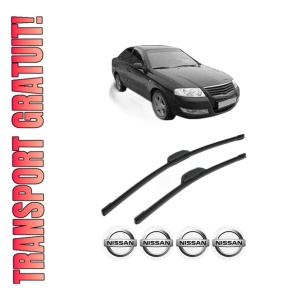 Set stergatoare NISSAN ALMERA Classic (B10) din 2006, pentru parbriz auto, 2 bucati, Bosch Aerotwin Retrofit, din cauciuc siliconat rezistent, 4 Stickere Auto NISSAN