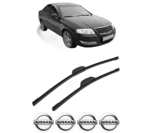 Set stergatoare NISSAN ALMERA Classic (B10) din 2006, pentru parbriz auto, 2 bucati, Bosch Aerotwin Retrofit, din cauciuc siliconat rezistent, 4 Stickere Auto NISSAN v42785