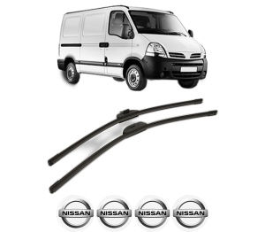 Set stergatoare NISSAN INTERSTAR Van (X70) din 2002-2006, pentru parbriz auto, 2 bucati, Bosch Aerotwin Retro Truck, din cauciuc siliconat rezistent, 4 Stickere Auto NISSAN v50995