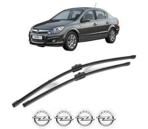 Set stergatoare OPEL ASTRA H CLASSIC Saloon (A04) din 2009-2014, pentru parbriz auto, 2 bucati, Valeo Silencio Xtrm, din cauciuc siliconat rezistent, 4 Stickere Auto OPEL v38880