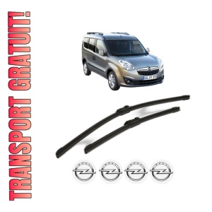 Set stergatoare OPEL COMBO Tour (X12) din 2012-2016, pentru parbriz auto, 2 bucati, Bosch Aerotwin, din cauciuc siliconat rezistent, 4 Stickere Auto OPEL