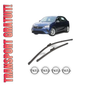 Set stergatoare OPEL CORSA F Hatchback Van din 2019, pentru parbriz auto, 2 bucati, Valeo Silencio Xtrm, din cauciuc siliconat rezistent, 4 Stickere Auto OPEL