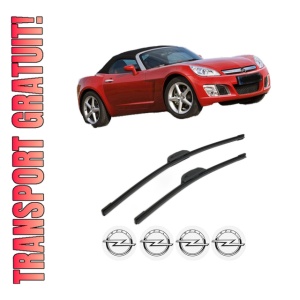 Set stergatoare OPEL GT Convertible (M07) din 2007, pentru parbriz auto, 2 bucati, Bosch Aerotwin Retrofit, din cauciuc siliconat rezistent, 4 Stickere Auto OPEL