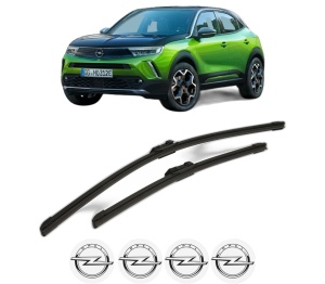 Set stergatoare OPEL MOKKA din 2020-2024, pentru parbriz auto, 2 bucati, Bosch Aerotwin, din cauciuc siliconat rezistent, 4 Stickere Auto OPEL v55395