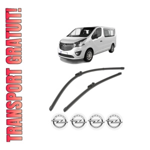 Set stergatoare OPEL VIVARO B Van (X82) din 2014-2019, pentru parbriz auto, 2 bucati, Valeo Silencio Xtrm, din cauciuc siliconat rezistent, 4 Stickere Auto OPEL