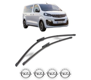 Set stergatoare OPEL ZAFIRA LIFE Bus (K0) din 2019-2024, pentru parbriz auto, 2 bucati, Valeo Silencio Xtrm, din cauciuc siliconat rezistent, 4 Stickere Auto OPEL v35400