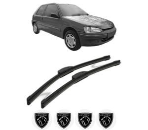 Set stergatoare PEUGEOT 106 Van II Hatchback Van (1S_) din 1996, pentru parbriz auto, 2 bucati, Bosch Aerotwin Retrofit, din cauciuc siliconat rezistent, 4 Stickere Auto PEUGEOT v41345