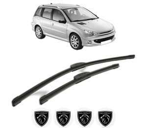 Set stergatoare PEUGEOT 206 SW (2E/K) din 2002-2008, pentru parbriz auto, 2 bucati, Bosch Aerotwin Retrofit, din cauciuc siliconat rezistent, 4 Stickere Auto PEUGEOT v44415