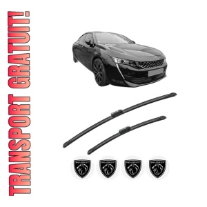 Set stergatoare PEUGEOT 508 II (FB_, FH_, F3_) din 2018-2021, pentru parbriz auto, 2 bucati, Bosch Aerotwin, din cauciuc siliconat rezistent, 4 Stickere Auto PEUGEOT