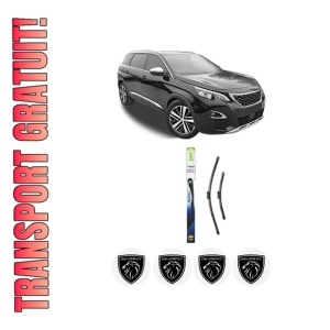 Set stergatoare PEUGEOT 508 SW II (FC_, FJ_, F4_) din 2018-2021, pentru parbriz auto, 2 bucati, Valeo Silencio, din cauciuc siliconat rezistent, 4 Stickere Auto PEUGEOT