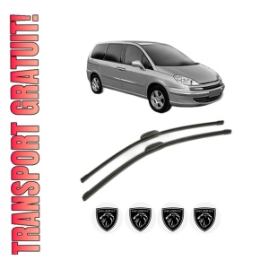 Set stergatoare PEUGEOT 807 Van (EB_) din 2004-2010, pentru parbriz auto, 2 bucati, Bosch Aerotwin Retrofit, din cauciuc siliconat rezistent, 4 Stickere Auto PEUGEOT