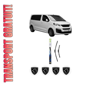Set stergatoare PEUGEOT TRAVELLER Bus (V_) din 2016-2023, pentru parbriz auto, 2 bucati, Valeo Silencio Xtrm, din cauciuc siliconat rezistent, 4 Stickere Auto PEUGEOT