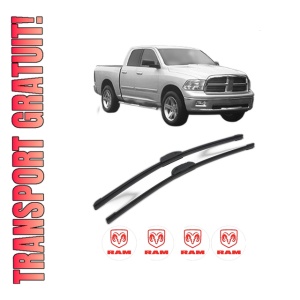 Set stergatoare RAM 1500 Extended Cab Pickup (DS) din 2013-2018, pentru parbriz auto, 2 bucati, Bosch Aerotwin Retrofit, din cauciuc siliconat rezistent, 4 Stickere Auto RAM