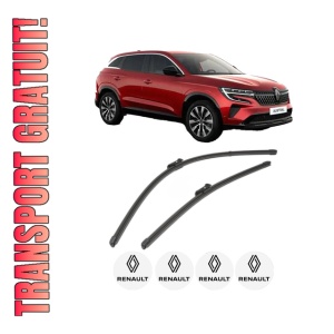 Set stergatoare RENAULT AUSTRAL din 2022, pentru parbriz auto, 2 bucati, Valeo Silencio Xtrm, din cauciuc siliconat rezistent, 4 Stickere Auto RENAULT