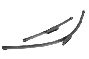 Set stergatoare RENAULT CAPTUR I (J5_, H5_) din 2013-2018, pentru parbriz auto, 2 bucati, Valeo Silencio Xtrm, din cauciuc siliconat rezistent, 4 Stickere Auto RENAULT v37484