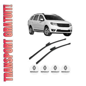 Set stergatoare RENAULT LOGAN II Estate (K8_) din 2017-2020, pentru parbriz auto, 2 bucati, Bosch Aerotwin, din cauciuc siliconat rezistent, 4 Stickere Auto RENAULT