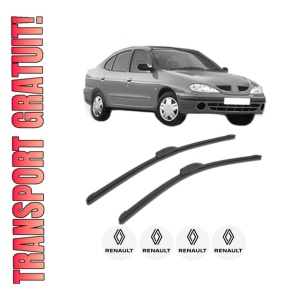 Set stergatoare RENAULT MEGANE I Classic (LA0/1_) din 1996-2001, pentru parbriz auto, 2 bucati, Bosch Aerotwin Retrofit, din cauciuc siliconat rezistent, 4 Stickere Auto RENAULT