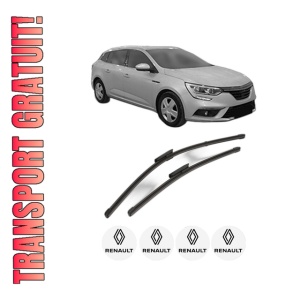 Set stergatoare RENAULT MEGANE IV Grandtour (K9A/M/N_) din 2016-2021, pentru parbriz auto, 2 bucati, Valeo Silencio Xtrm, din cauciuc siliconat rezistent, 4 Stickere Auto RENAULT - Img 1