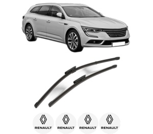 Set stergatoare RENAULT TALISMAN Grandtour (KP_) din 2016-2022, pentru parbriz auto, 2 bucati, Valeo Silencio Xtrm, din cauciuc siliconat rezistent, 4 Stickere Auto RENAULT v39660
