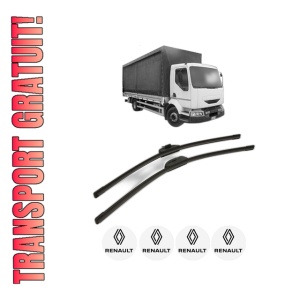 Set stergatoare RENAULT TRUCKS MIDLUM din 2000-2009, pentru parbriz auto, 2 bucati, Bosch Aerotwin Retro Truck, din cauciuc siliconat rezistent, 4 Stickere Auto RENAULT TRUCKS