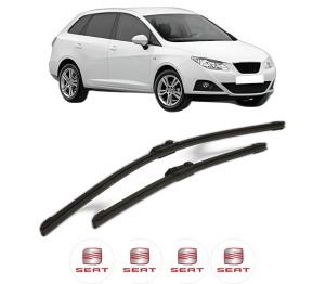 Set stergatoare SEAT IBIZA IV ST (6J8, 6P8) din 2010-2016, pentru parbriz auto, 2 bucati, Bosch Aerotwin, din cauciuc siliconat rezistent, 4 Stickere Auto SEAT v55335