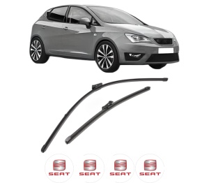 Set stergatoare SEAT IBIZA V (KJ1, KJG) din 2017-2020, pentru parbriz auto, 2 bucati, Valeo Silencio Xtrm, din cauciuc siliconat rezistent, 4 Stickere Auto SEAT v36240