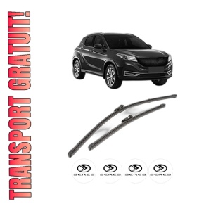 Set stergatoare SERES 3 din 2020, pentru parbriz auto, 2 bucati, Valeo Silencio Xtrm, din cauciuc siliconat rezistent, 4 Stickere Auto SERES